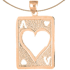 10K, 14K or 18K Gold Playing Cards, Ace Of Hearts Pendant