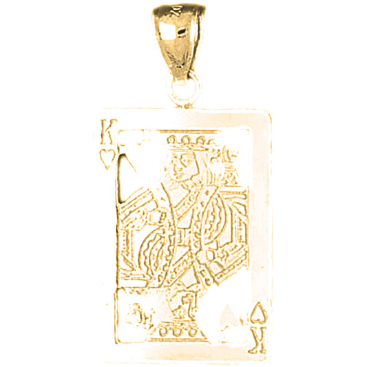 10K, 14K or 18K Gold Playing Cards, King Of Hearts Pendant