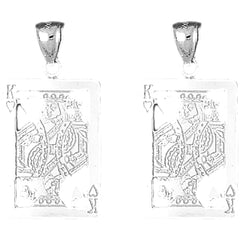 14K or 18K Gold 34mm Playing Cards, King Of Hearts Earrings
