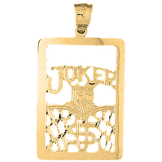 10K, 14K or 18K Gold Playing Cards, Joker Pendant