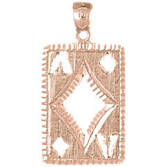 14K or 18K Gold Playing Cards, Ace Of Diamonds Pendant