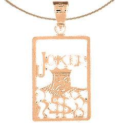 Naipes de oro de 14K o 18K, colgante Joker
