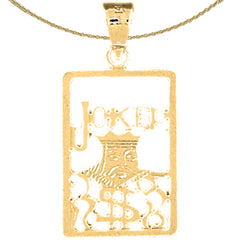 Naipes de oro de 14K o 18K, colgante Joker