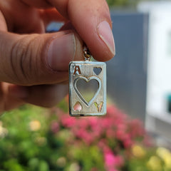 10K, 14K or 18K Gold Playing Cards, Ace Of Hearts Pendant