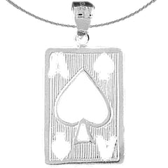 Naipes de oro de 14K o 18K, colgante As de espadas