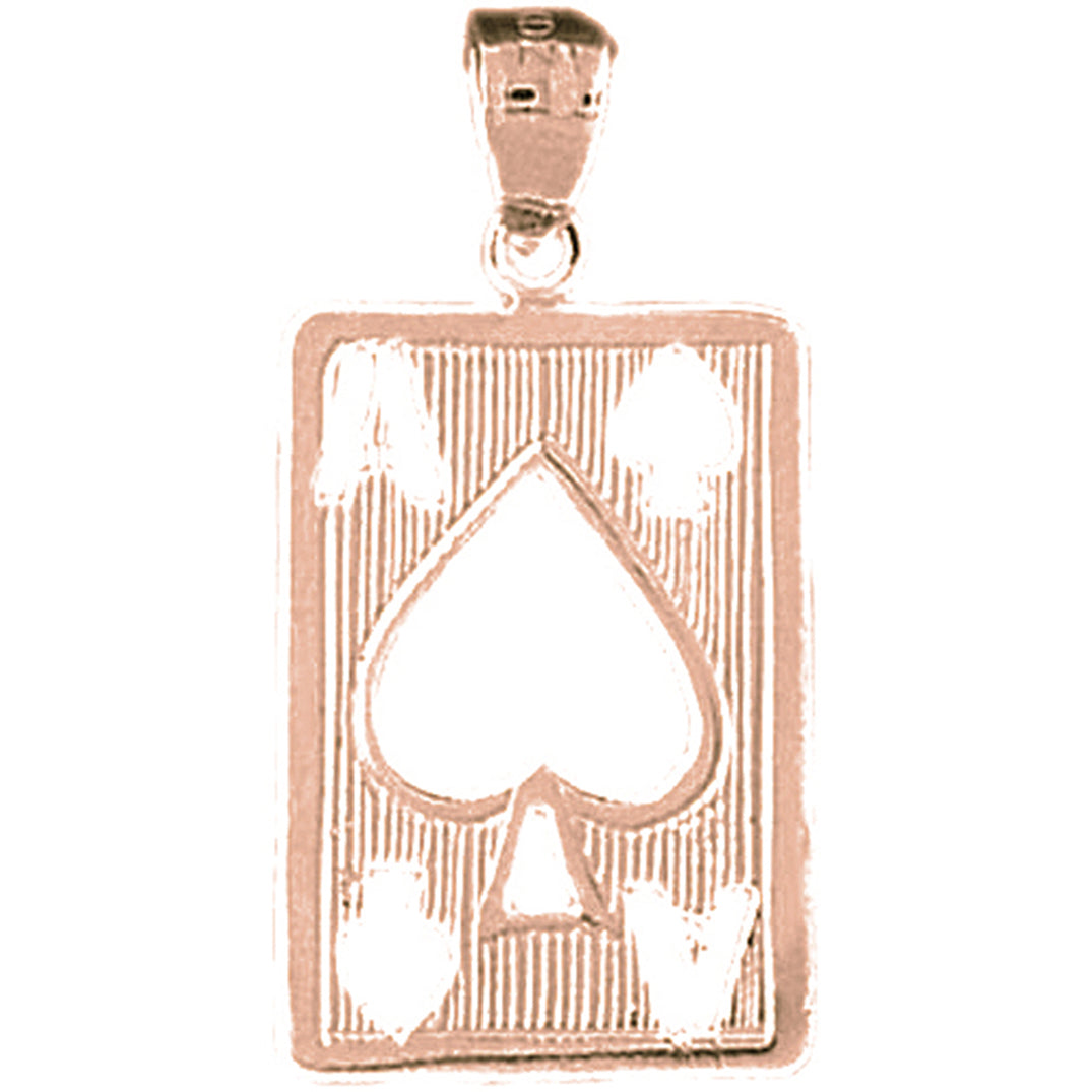 14K or 18K Gold Playing Cards, Ace Of Spades Pendant