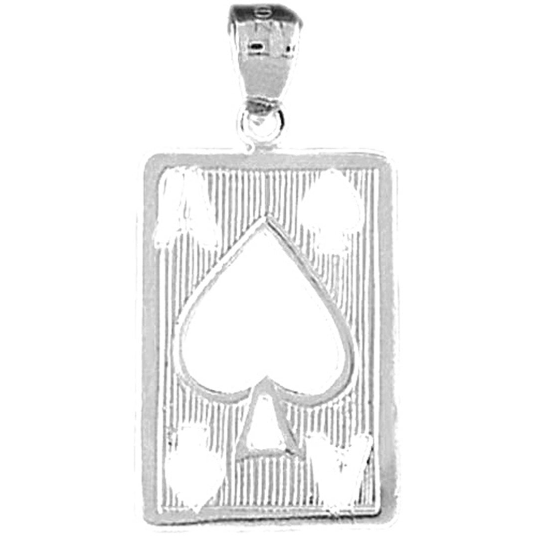 14K or 18K Gold Playing Cards, Ace Of Spades Pendant
