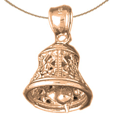 3D-Glockenanhänger aus 10 Karat, 14 Karat oder 18 Karat Gold