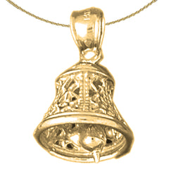 3D-Glockenanhänger aus 10 Karat, 14 Karat oder 18 Karat Gold