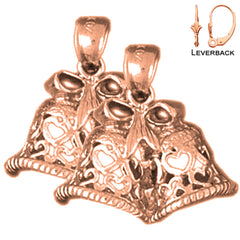14K or 18K Gold Christmas Bells Earrings
