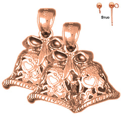 14K or 18K Gold Christmas Bells Earrings