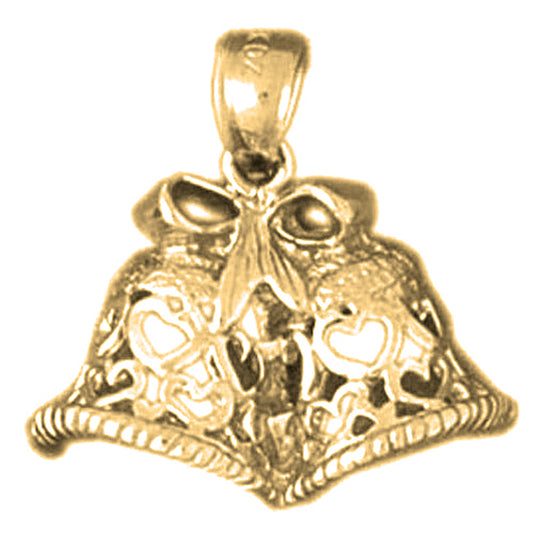 10K, 14K or 18K Gold Christmas Bells Pendant