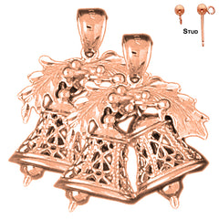 14K or 18K Gold Christmas Bells Earrings