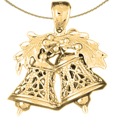 10K, 14K or 18K Gold Christmas Bells Pendant