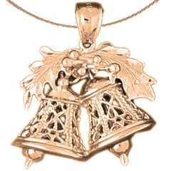 10K, 14K or 18K Gold Christmas Bells Pendant
