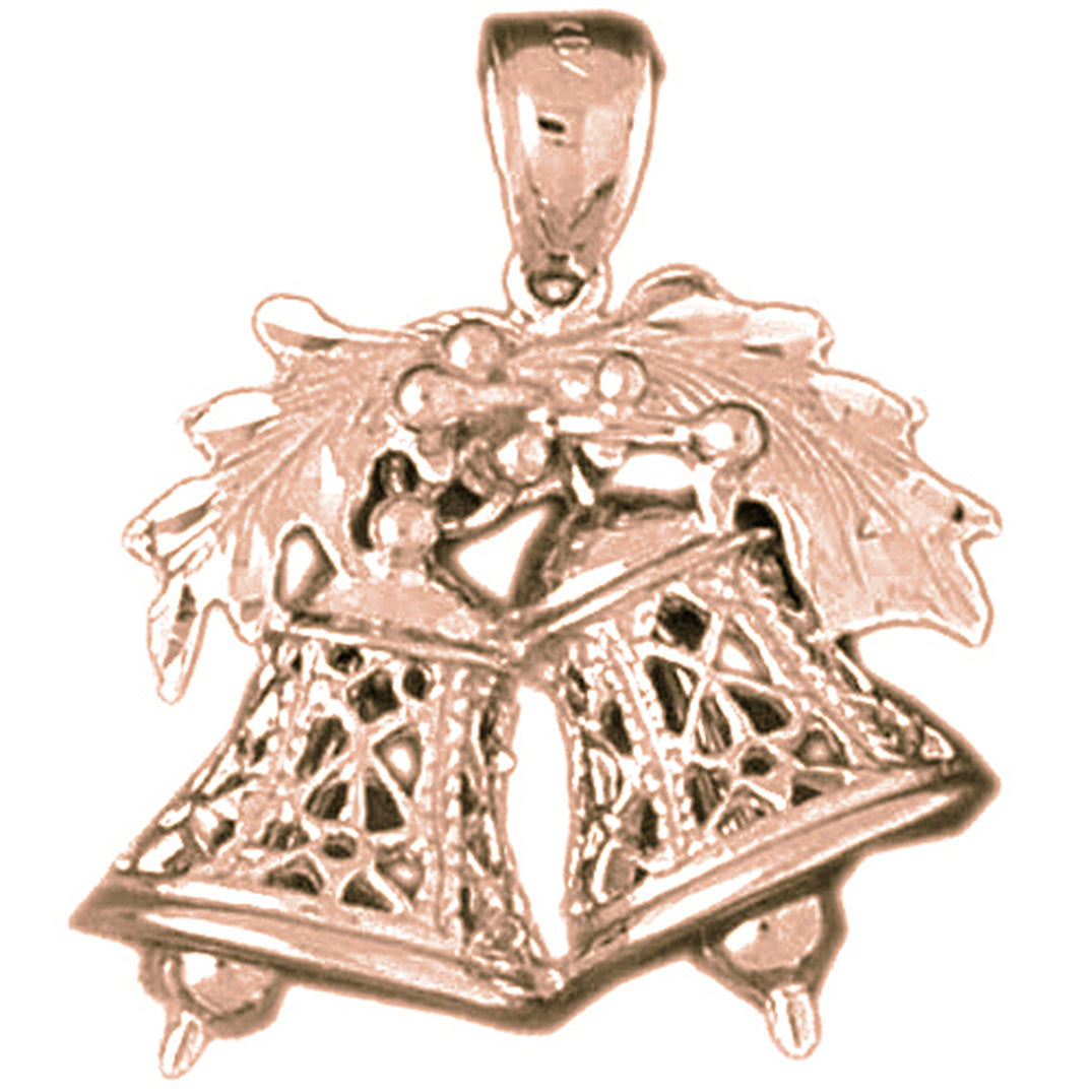 10K, 14K or 18K Gold Christmas Bells Pendant