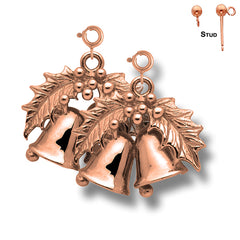 14K or 18K Gold Christmas Bells Earrings