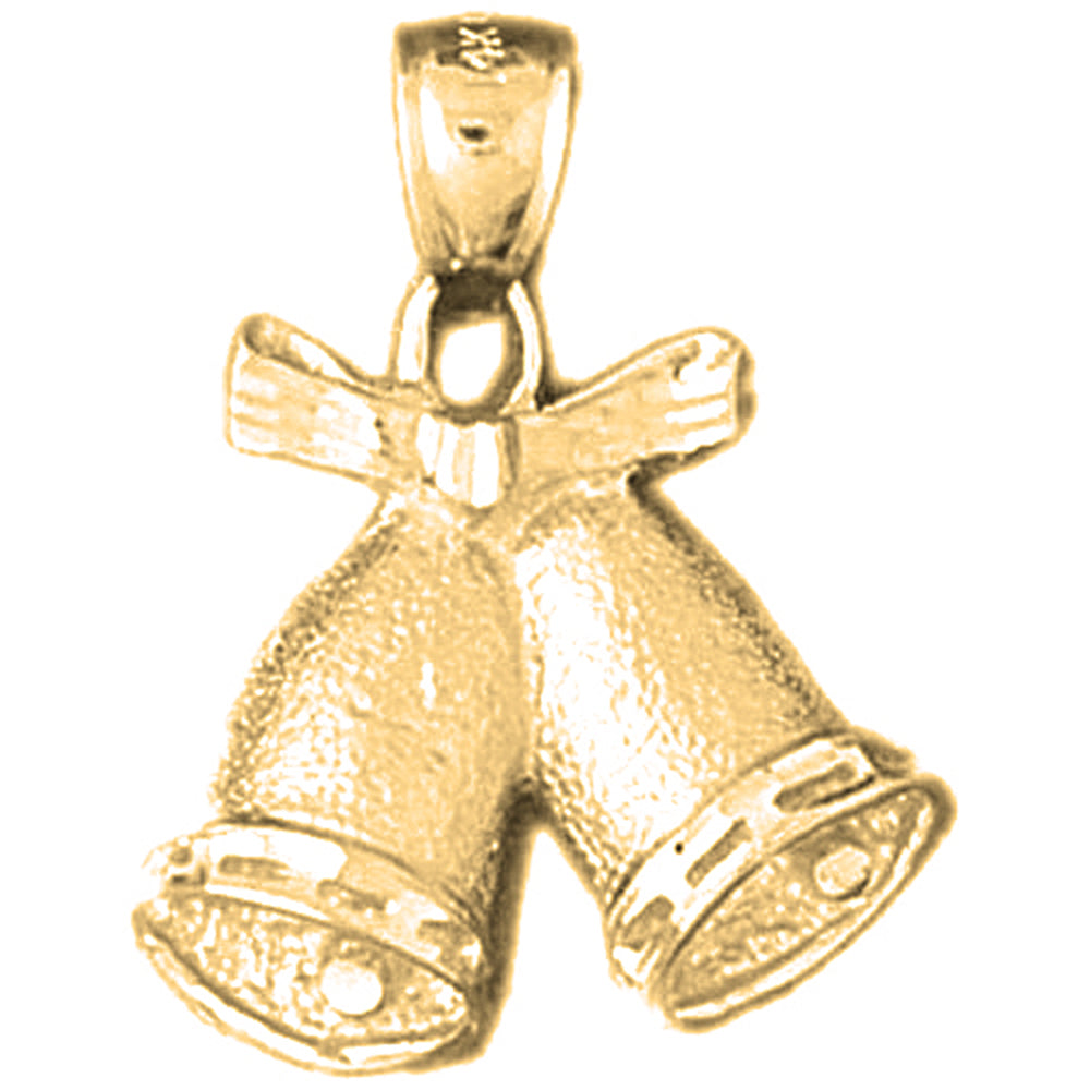 10K, 14K or 18K Gold Christmas Bells Pendant