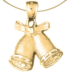 10K, 14K or 18K Gold Christmas Bells Pendant