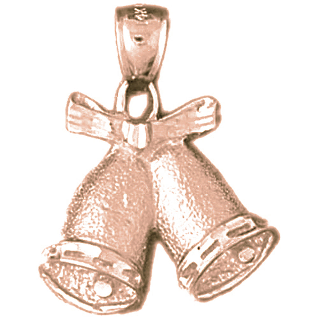 10K, 14K or 18K Gold Christmas Bells Pendant
