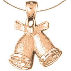 10K, 14K or 18K Gold Christmas Bells Pendant