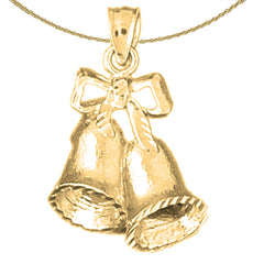 10K, 14K or 18K Gold Christmas Bells Pendant