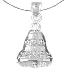 Colgante de campana navideña de oro de 10 quilates, 14 quilates o 18 quilates