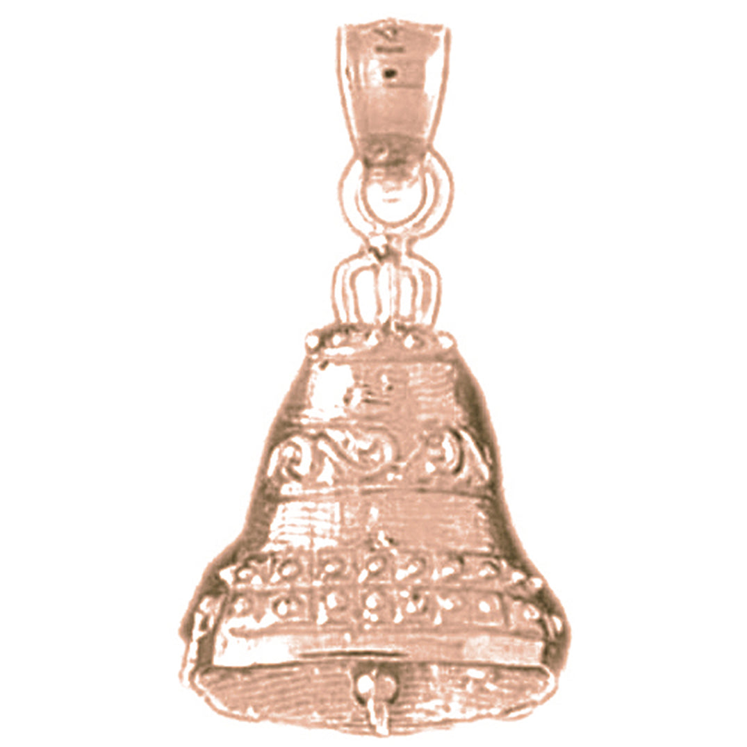10K, 14K or 18K Gold Christmas Bell Pendant