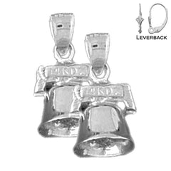 14K or 18K Gold 3D Christmas Bell Earrings
