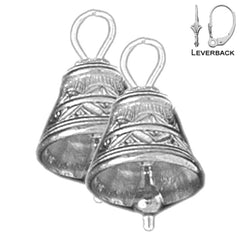 14K or 18K Gold 3D Christmas Bell Earrings