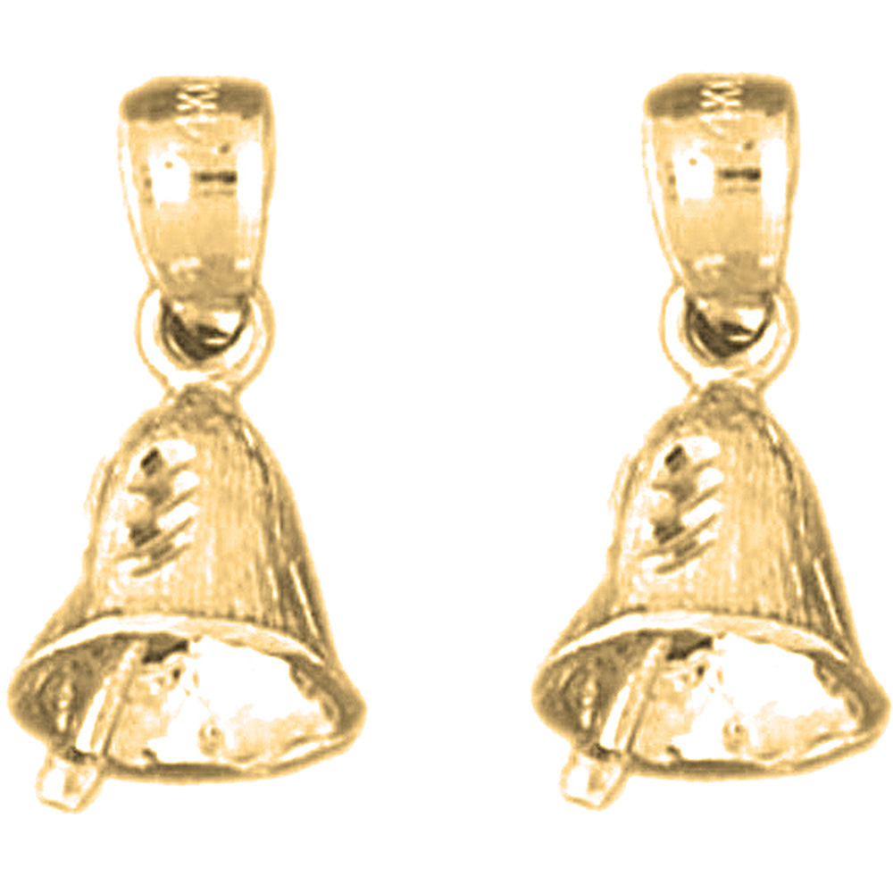 14K or 18K Gold 18mm Christmas Bell Earrings