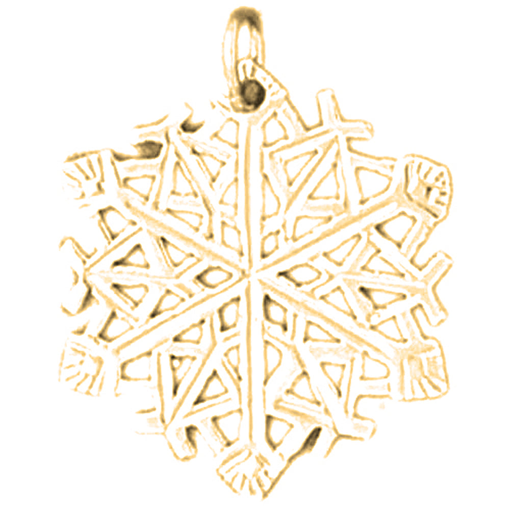 14K or 18K Gold Snow Flake Pendant