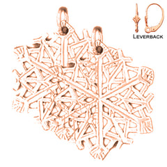 14K or 18K Gold Snow Flake Earrings