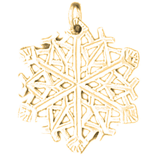 14K or 18K Gold Snow Flake Pendant