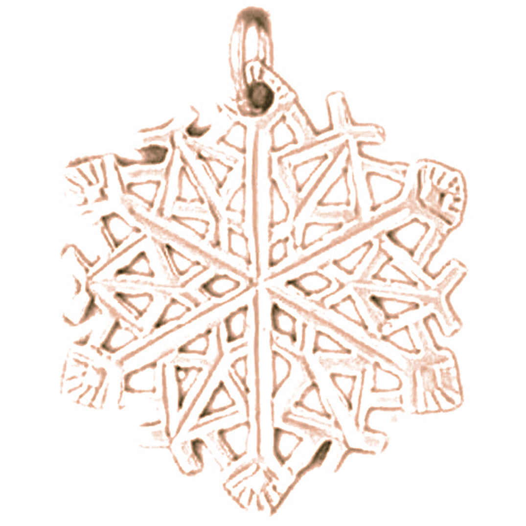 14K or 18K Gold Snow Flake Pendant