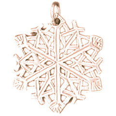 14K or 18K Gold Snow Flake Pendant