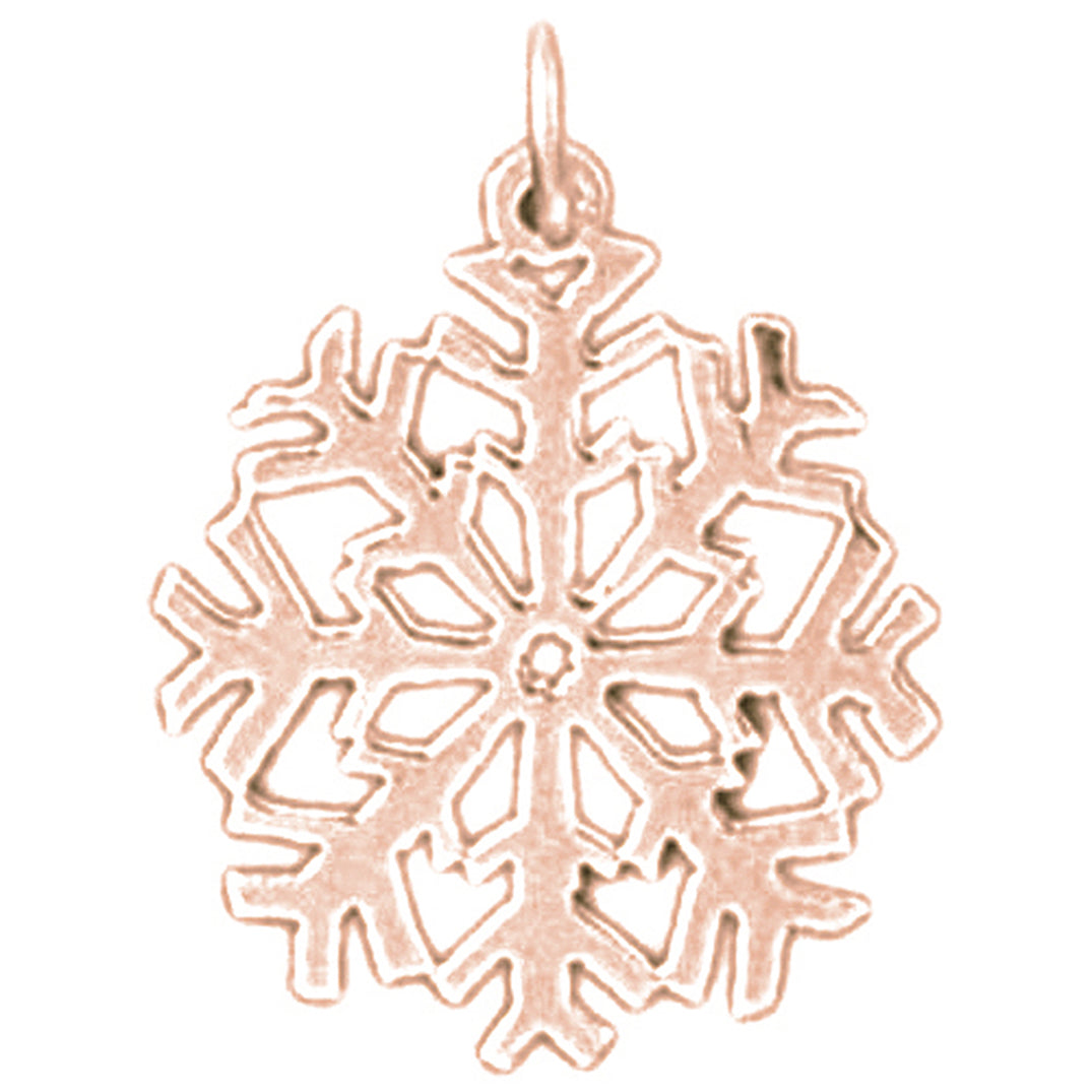 14K or 18K Gold Snow Flake Pendant