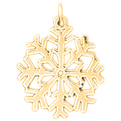 14K or 18K Gold Snow Flake Pendant