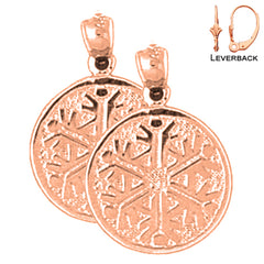 14K or 18K Gold Snow Flake Earrings