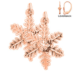 14K or 18K Gold Snow Flake Earrings