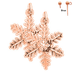 14K or 18K Gold Snow Flake Earrings