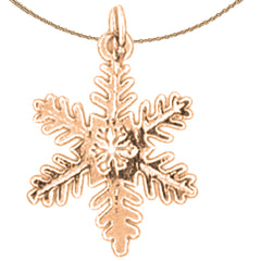 14K or 18K Gold Snow Flake Pendant