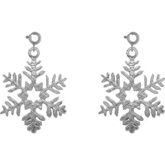 14K or 18K Gold 21mm Snow Flake Earrings