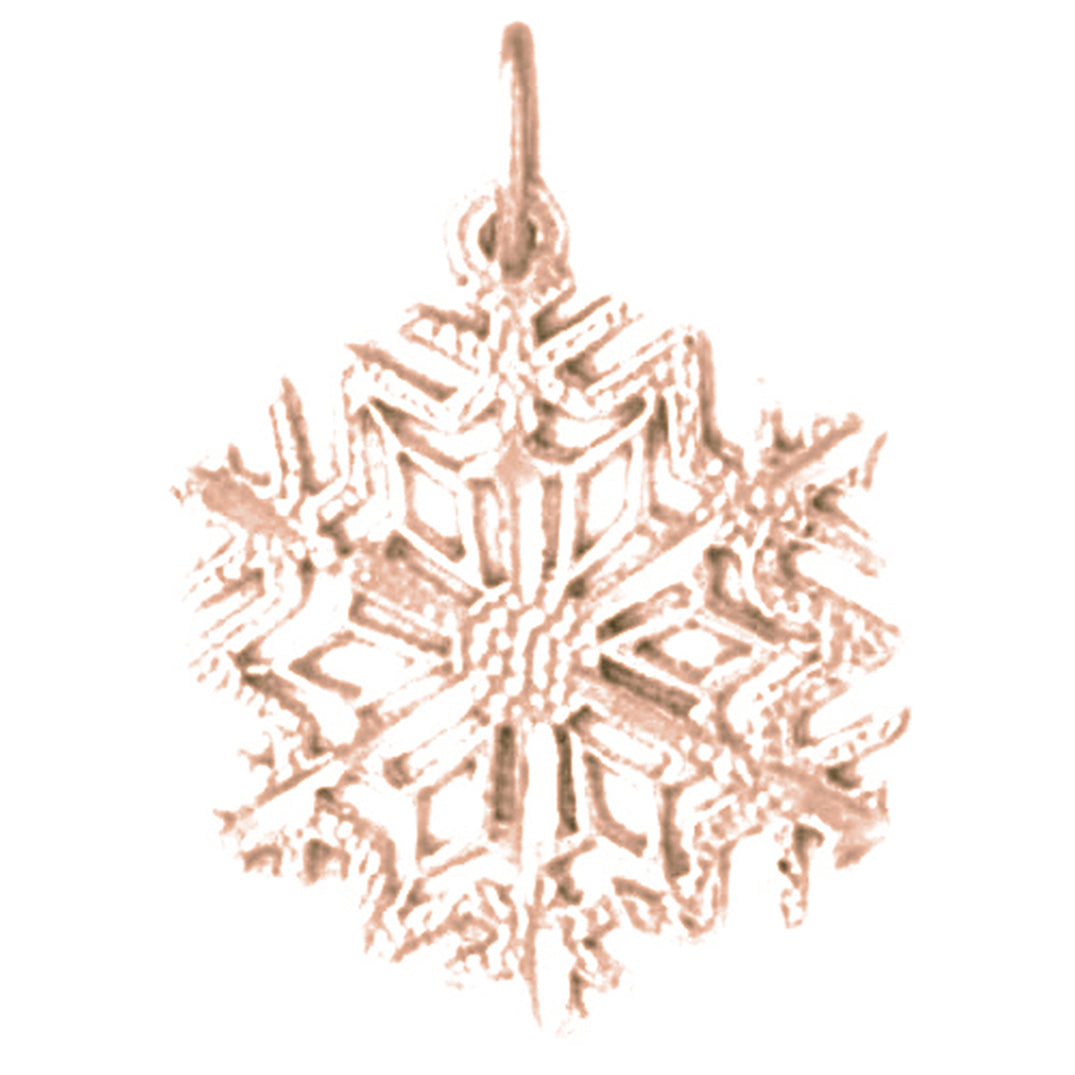 14K or 18K Gold Snow Flake Pendant