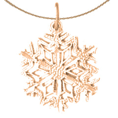 14K or 18K Gold Snow Flake Pendant