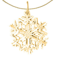 14K or 18K Gold Snow Flake Pendant