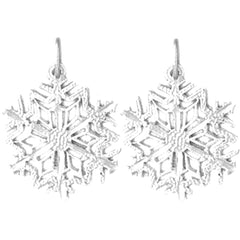 14K or 18K Gold 21mm Snow Flake Earrings