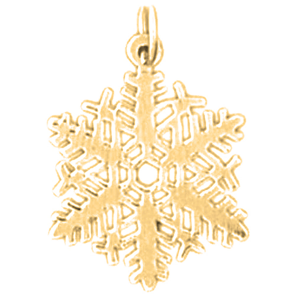 14K or 18K Gold Snow Flake Pendant