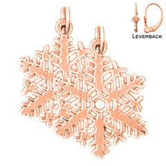 14K or 18K Gold Snow Flake Earrings