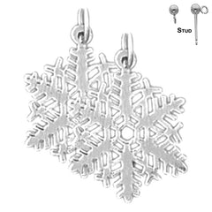 14K or 18K Gold Snow Flake Earrings